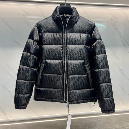 Dior Oblique Down Jacket Black Jacquard Fabric