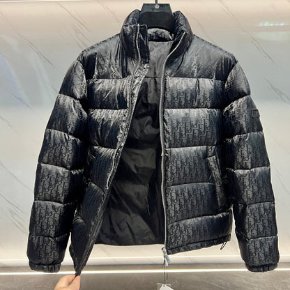 Dior Oblique Down Jacket Black Jacquard Fabric
