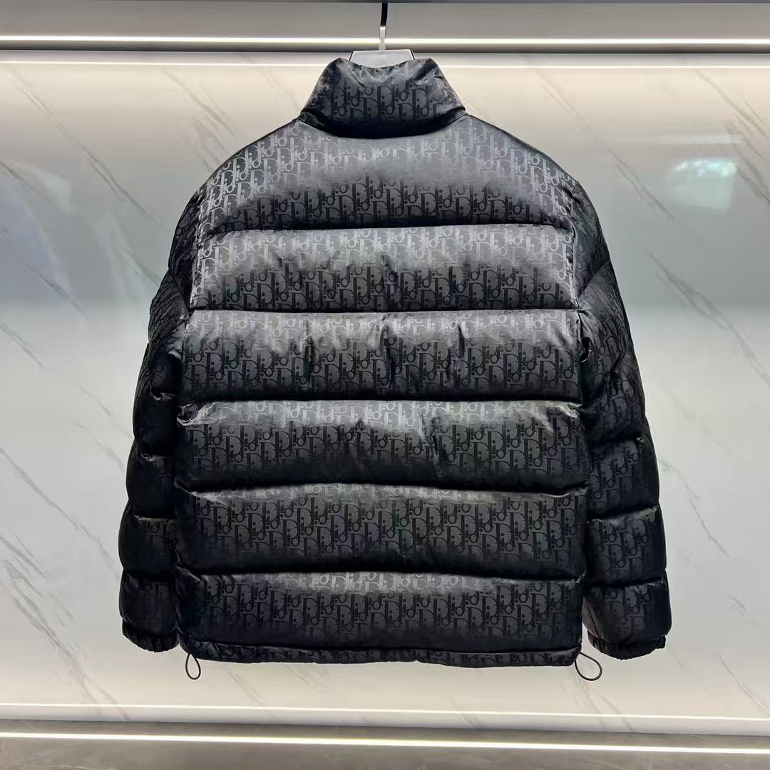 Dior Oblique Down Jacket Black Jacquard Fabric