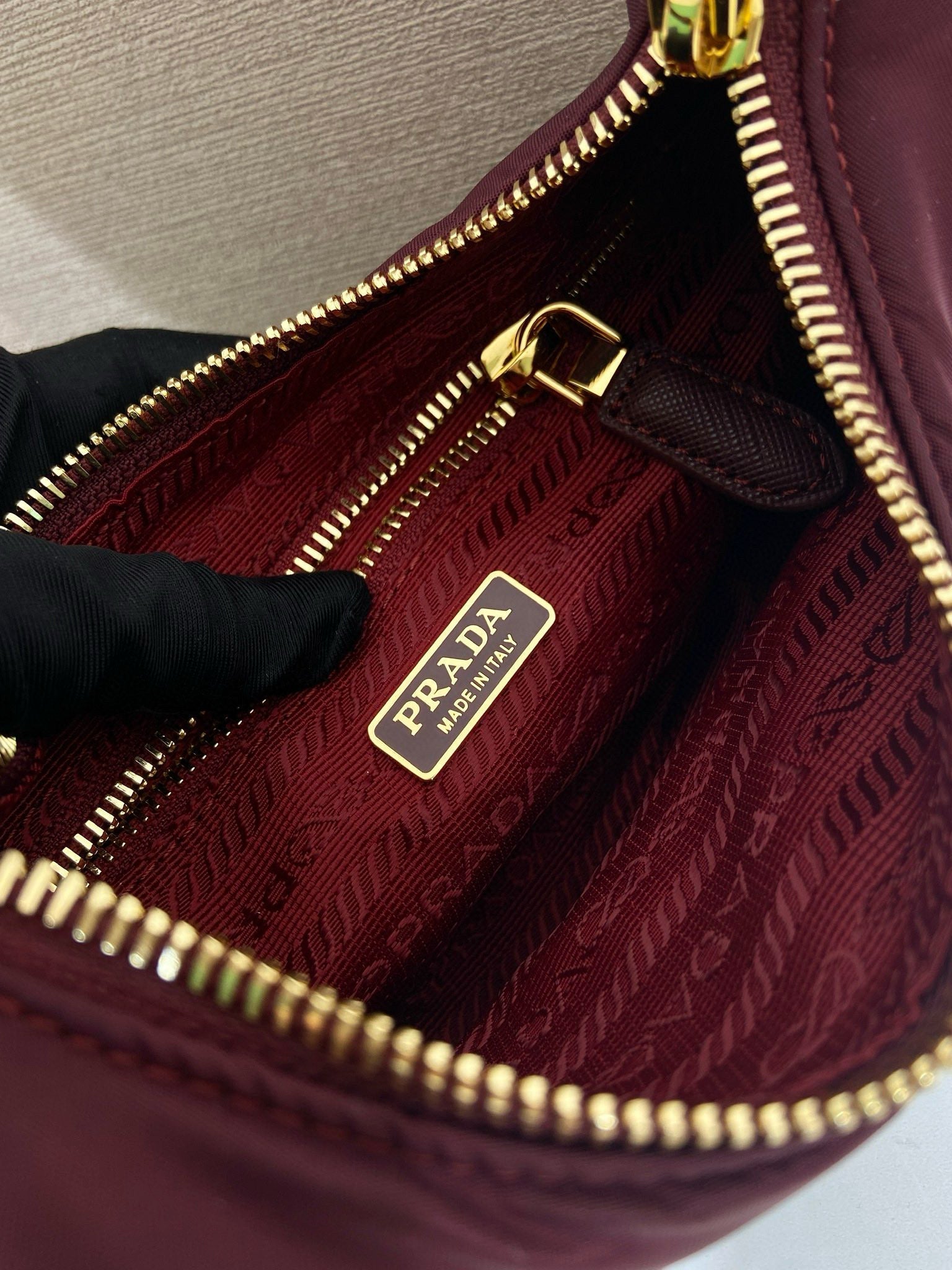 Prada Re-Edition 2005 Re-Nylon bag Burgundy Recycled polyamide