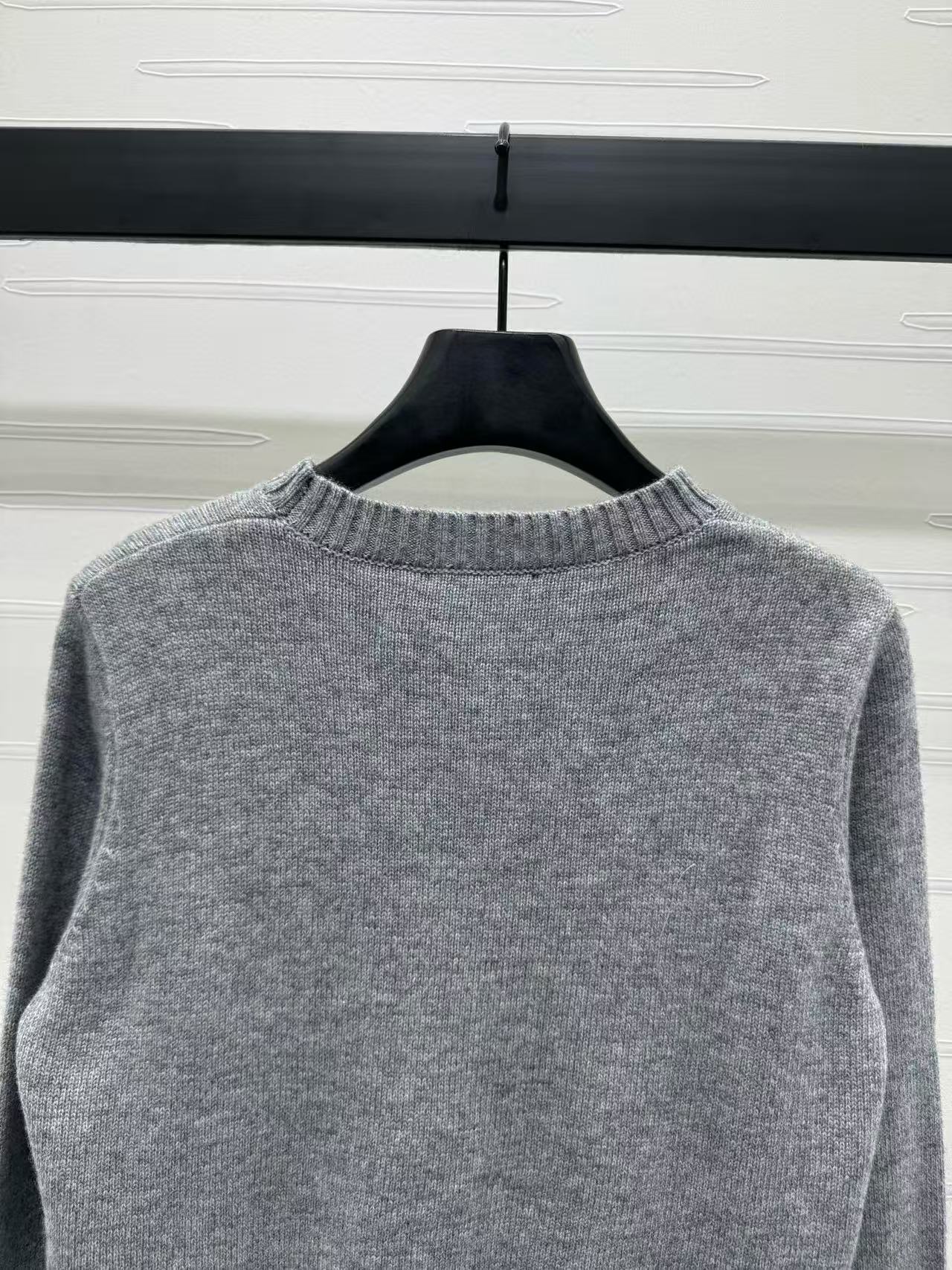 Prada Sweater Gray White Wool