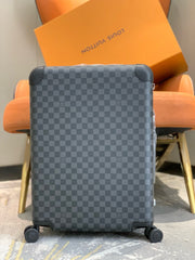 Louis Vuitton Horizon 55 Suitcase Gray Black Leather