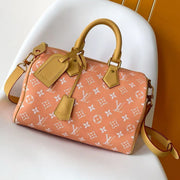Speedy P9 Bandoulière 40 Handbag Orange White Cowhide