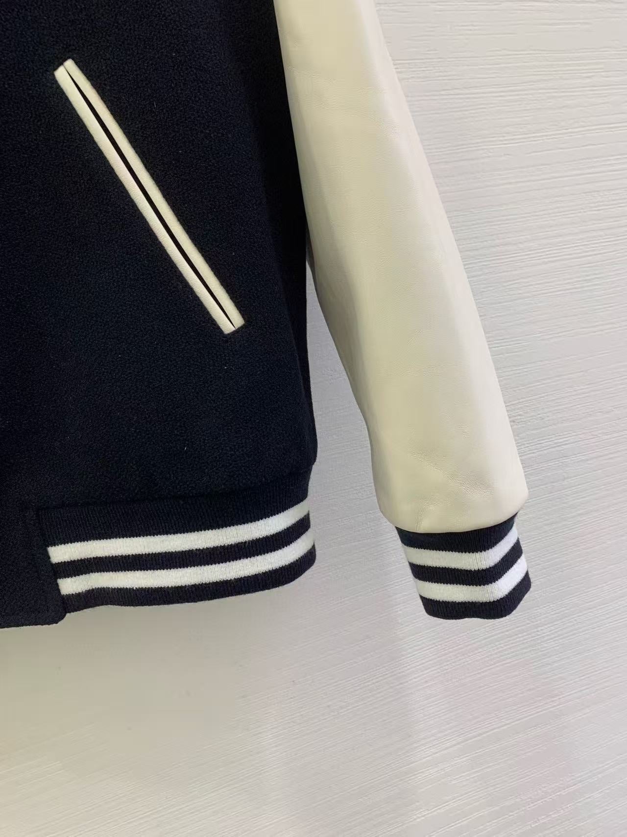 Celine 25 Jacket Blue White Wool