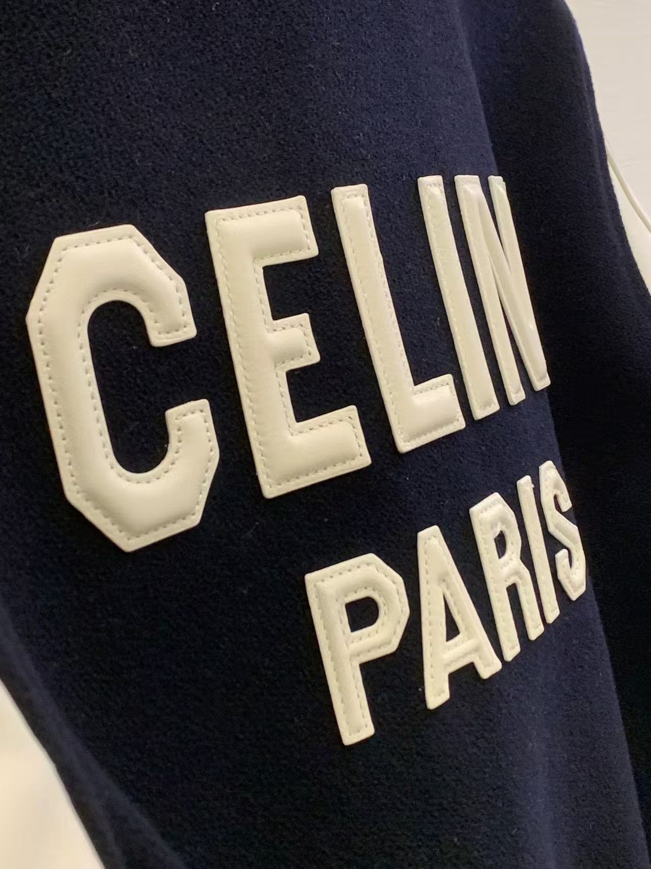 Celine 25 Jacket Blue White Wool