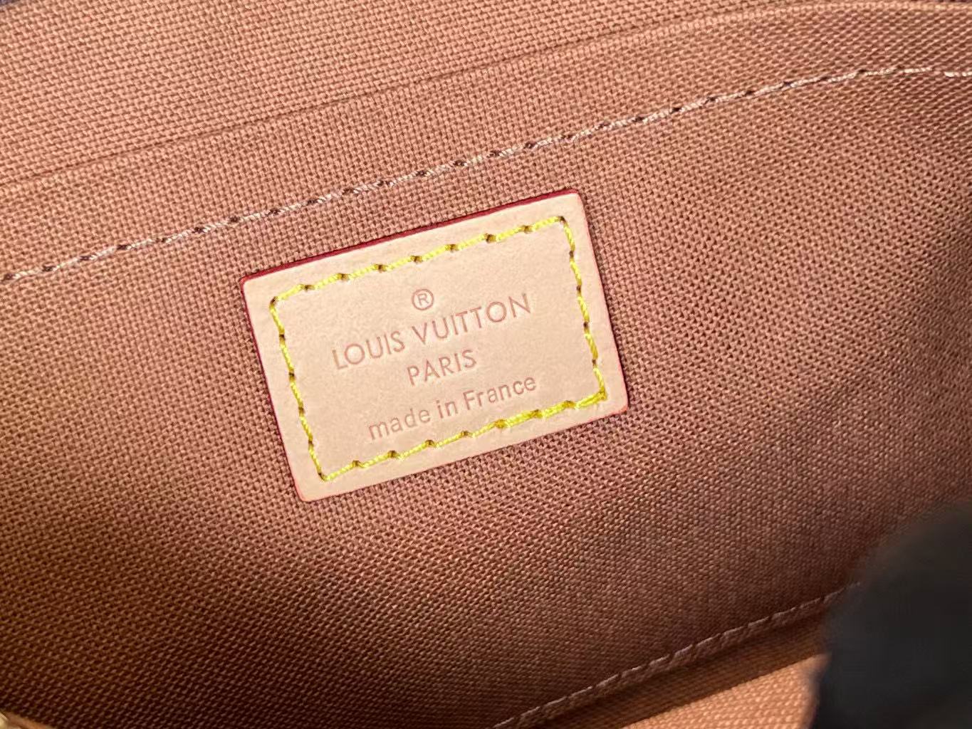 LV Multi Pochette Accessoires Bag Brown Green Canvas Leather