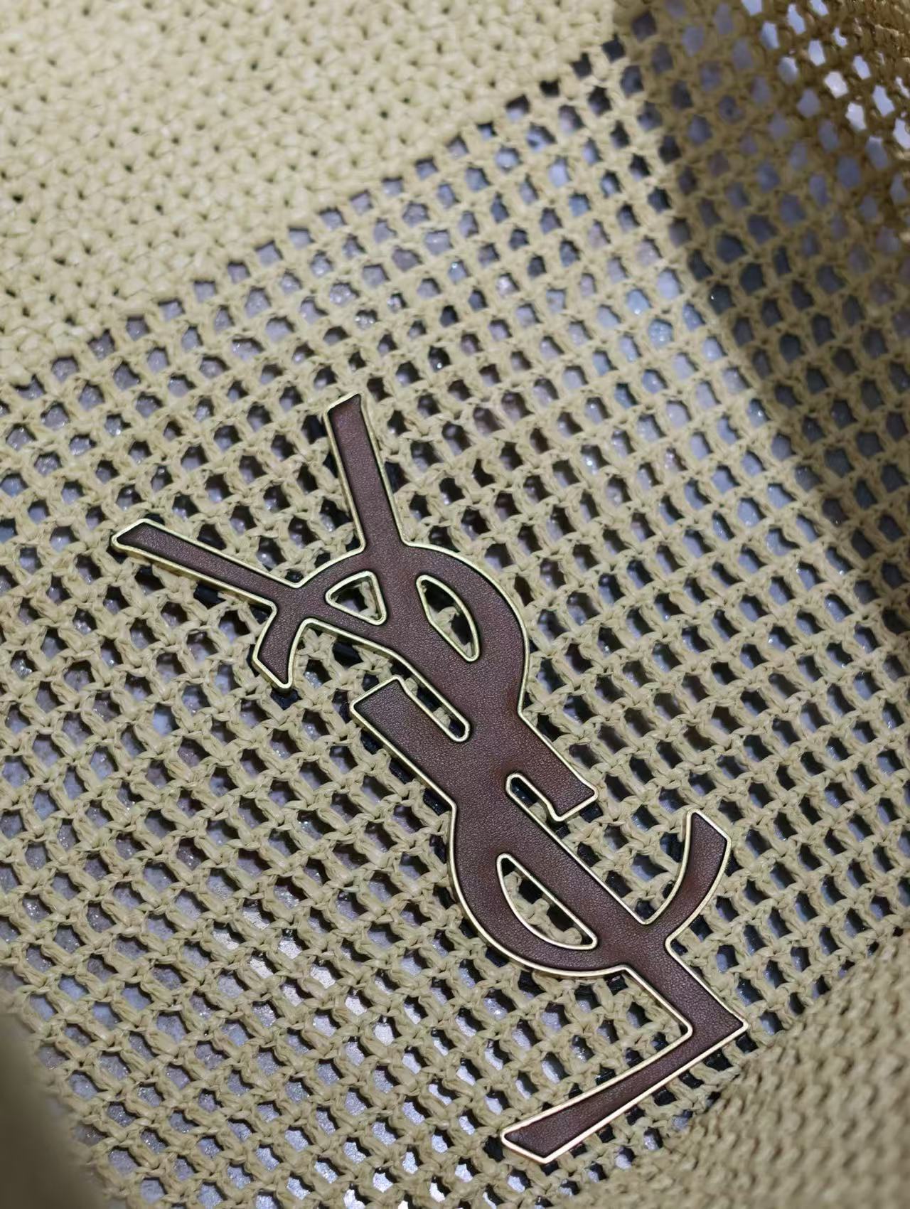 YSL Icare Bag Beige Woven Raffia