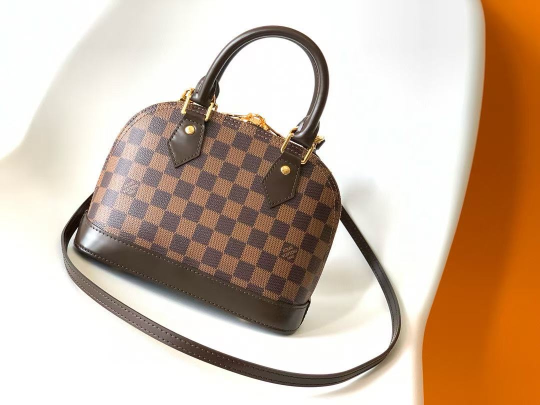 LV Alma BB Bag 25cm Brown Canvas Cowhide