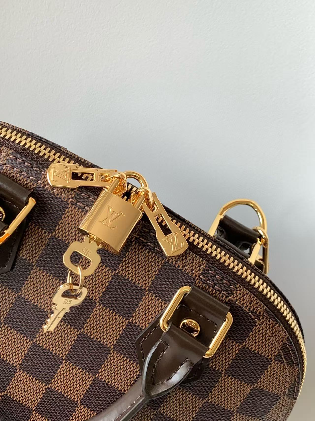 LV Alma BB Bag 25cm Brown Canvas Cowhide