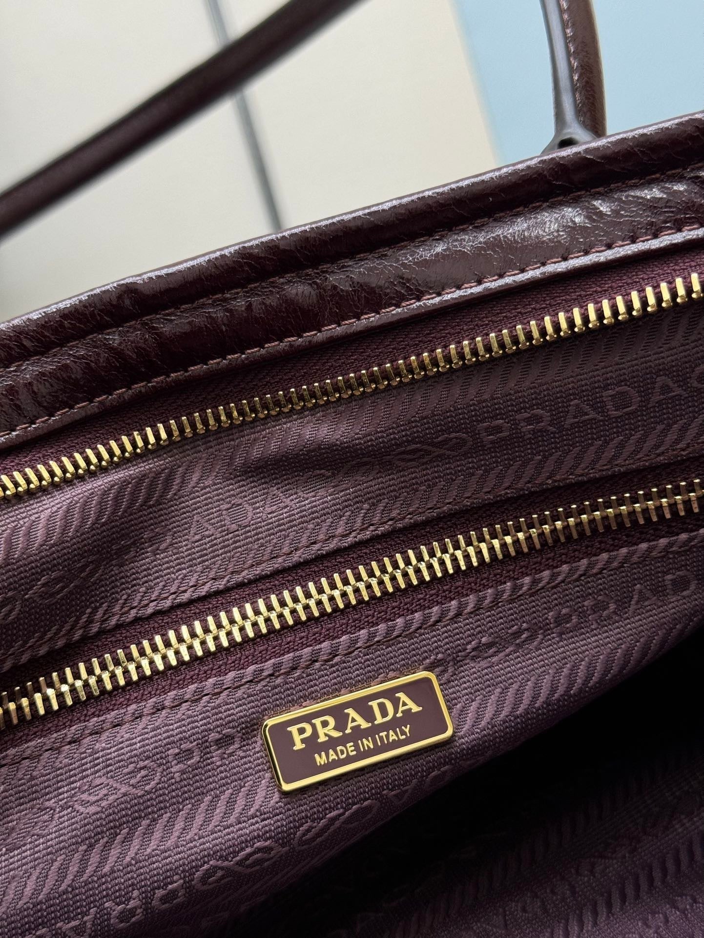 Prada Bonnie 32cm Bag Burgundy Calfskin
