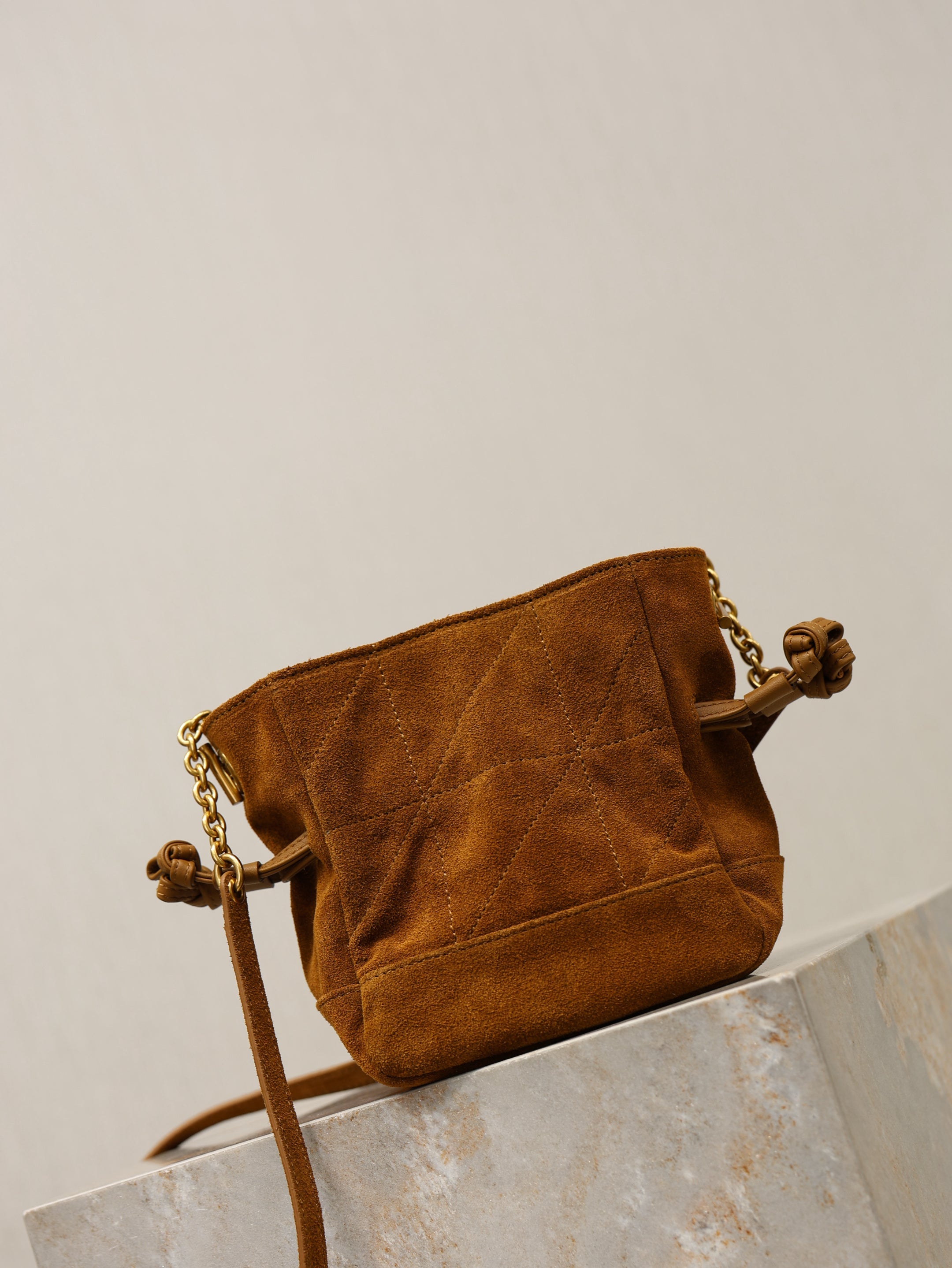 Saint Laurent 2025 Jamie Shopping Bag Brown Suede