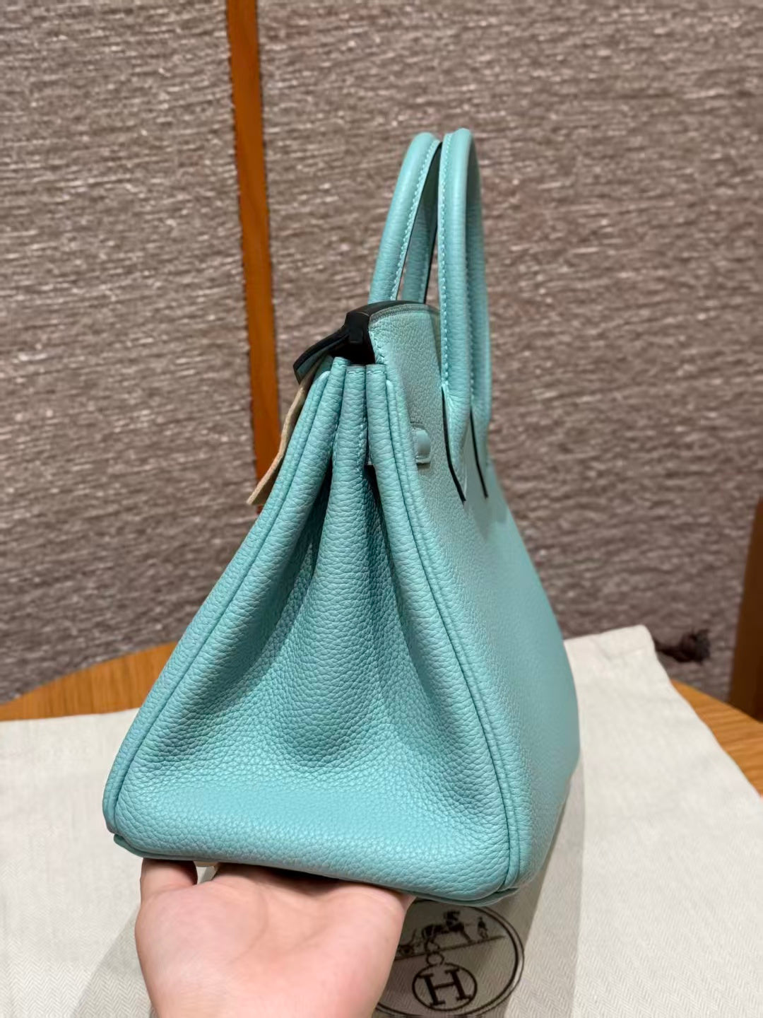 Hermes 2025 Birkin Bag Blue Atoll Epsom Leather