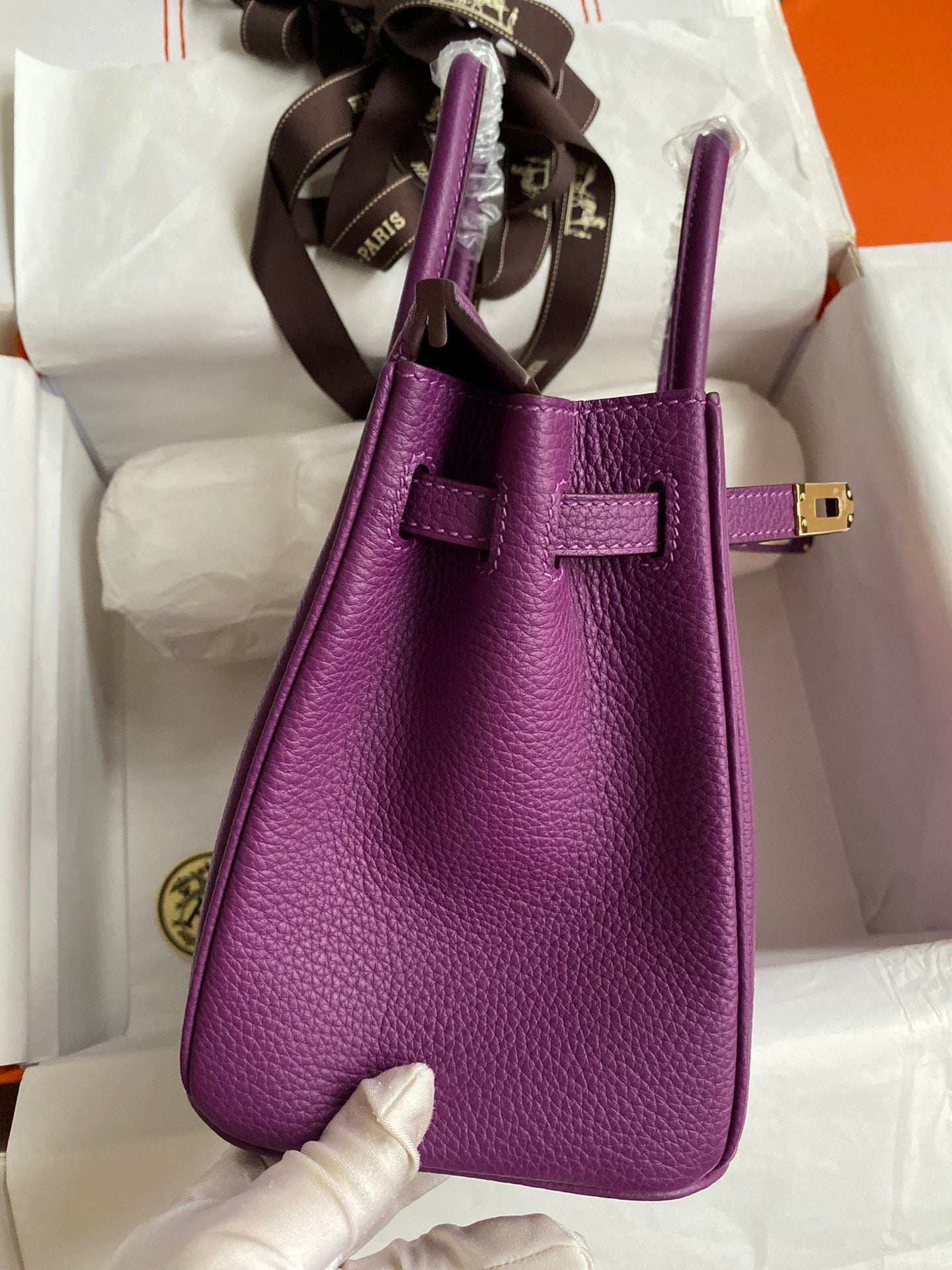 Hermes 2025 Birkin Bag Purple With Gold Hardware Togo Leather