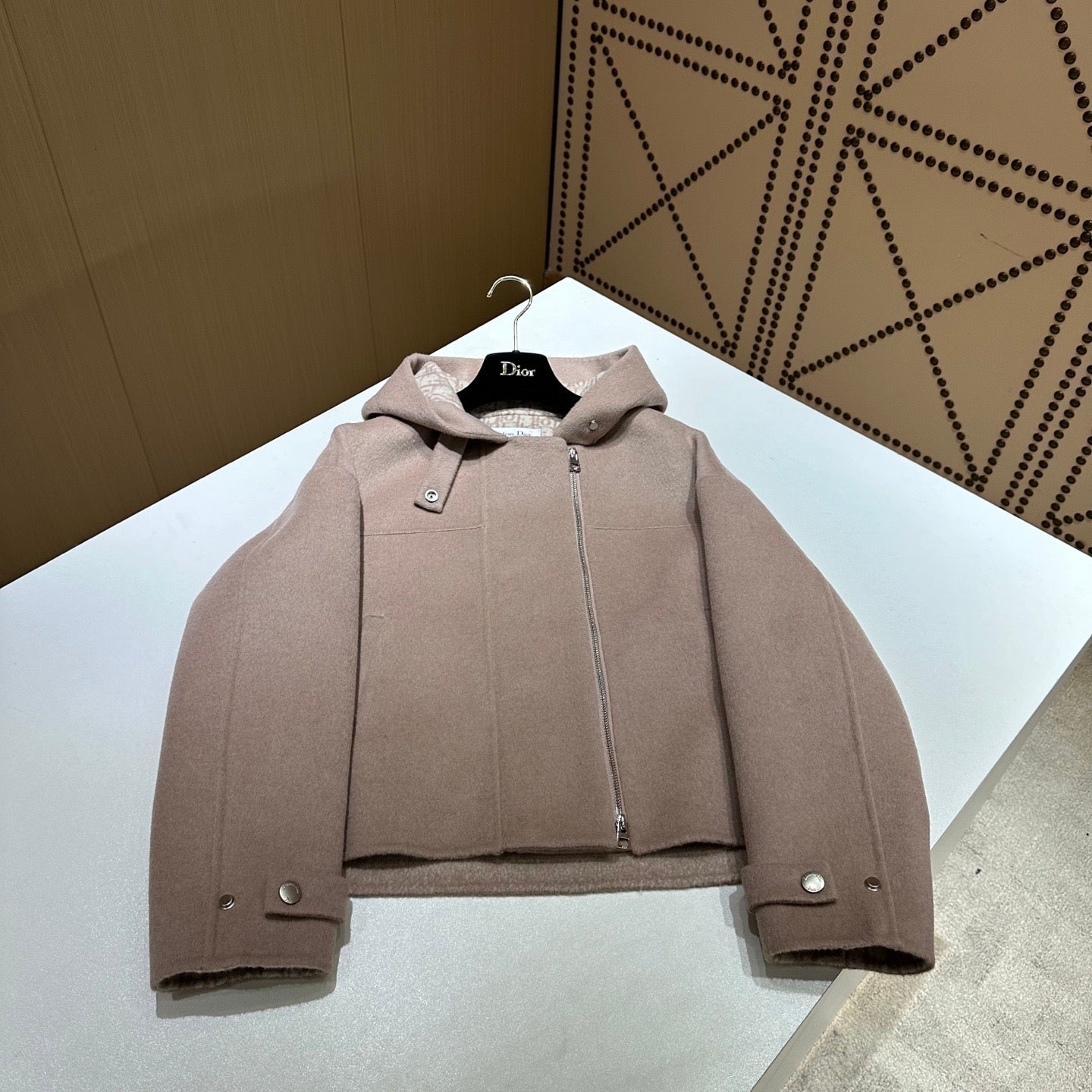 Dior 2025 Couture Hooded Jacket Beige Wool Cashmere