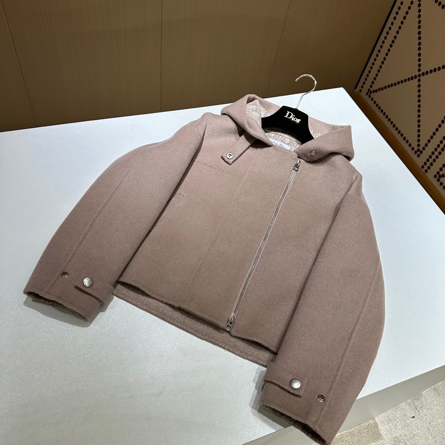Dior 2025 Couture Hooded Jacket Beige Wool Cashmere