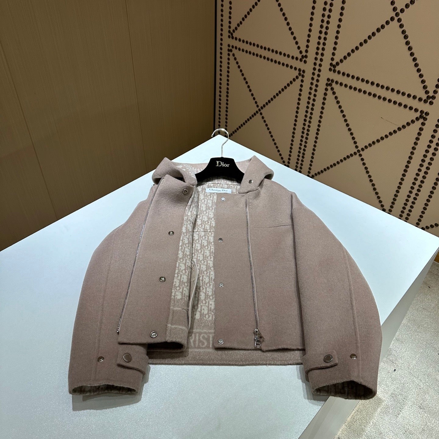 Dior 2025 Couture Hooded Jacket Beige Wool Cashmere