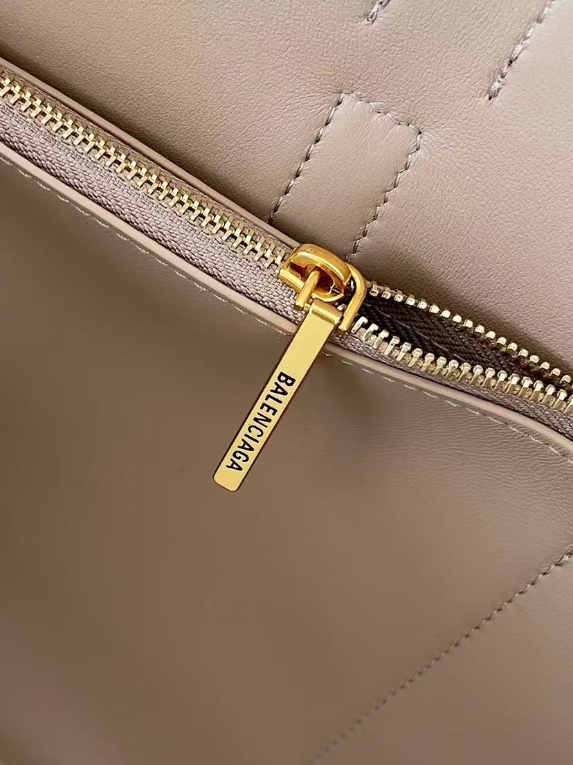 Balenciaga 2025 Bel Air Carry-all Bag 37cm Beige Gold Calfskin
