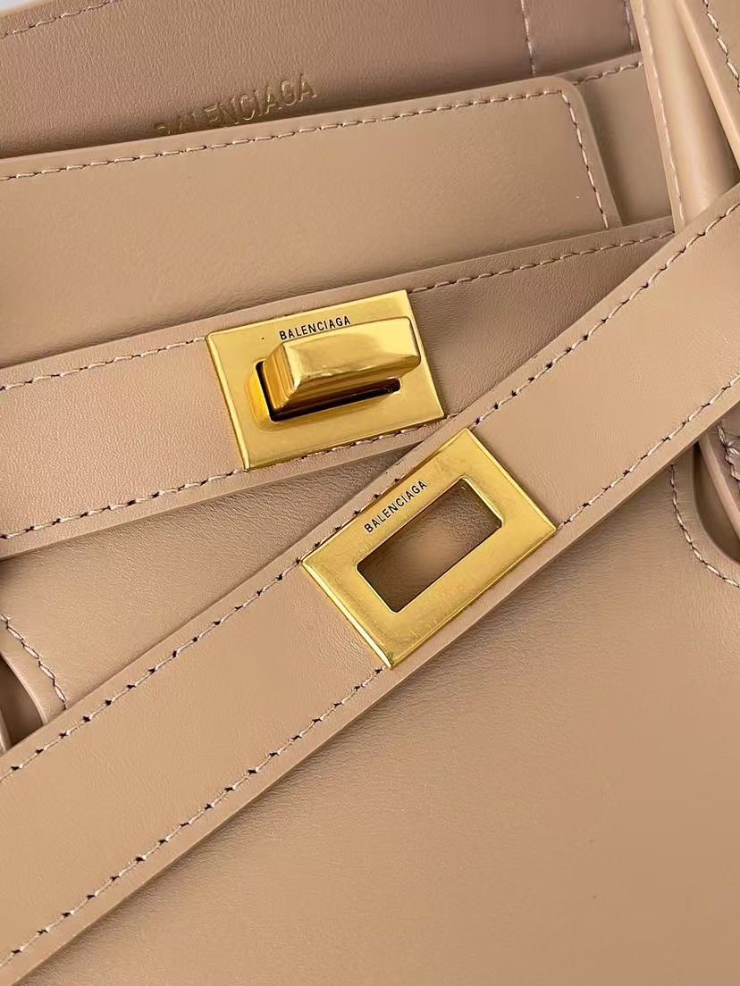 Balenciaga 2025 Bel Air Carry-all Bag 37cm Beige Gold Calfskin