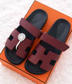 HM 2026 Chypre Sandal Burgundy mix Black Calfskin