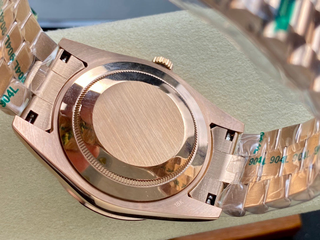 Day Date 40 18K Rose Gold with Slate Ombre Roman Dial and Diamond Bezel