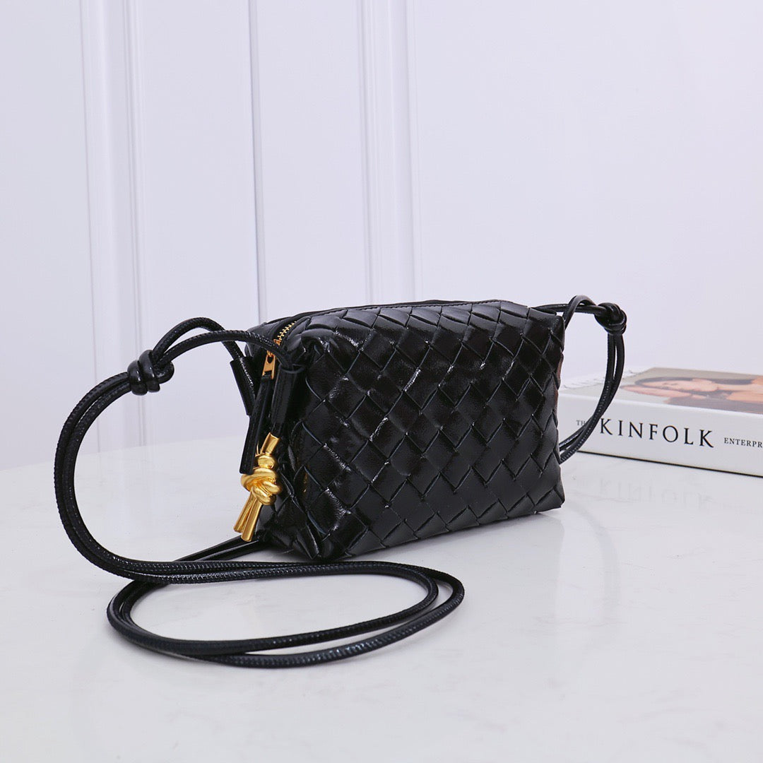 Bottega Veneta 2026 Mini Loop Metal Knots Black Calfskin