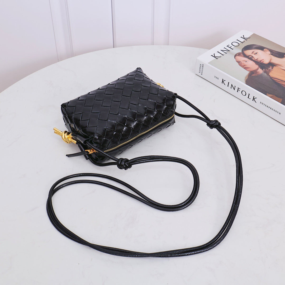 Bottega Veneta 2026 Mini Loop Metal Knots Black Calfskin