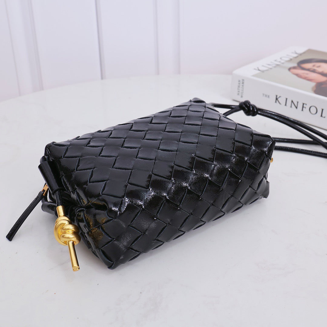 Bottega Veneta 2026 Mini Loop Metal Knots Black Calfskin
