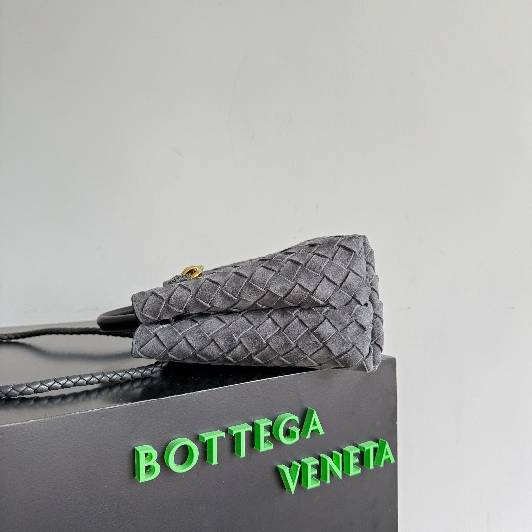 BV 2026 Andiamo 25cm Bag Dark Grey Suede Leather