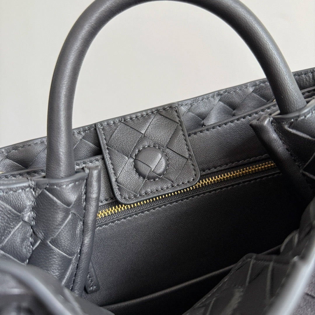 BV 2026 Andiamo 25cm Bag Dark Grey Suede Leather