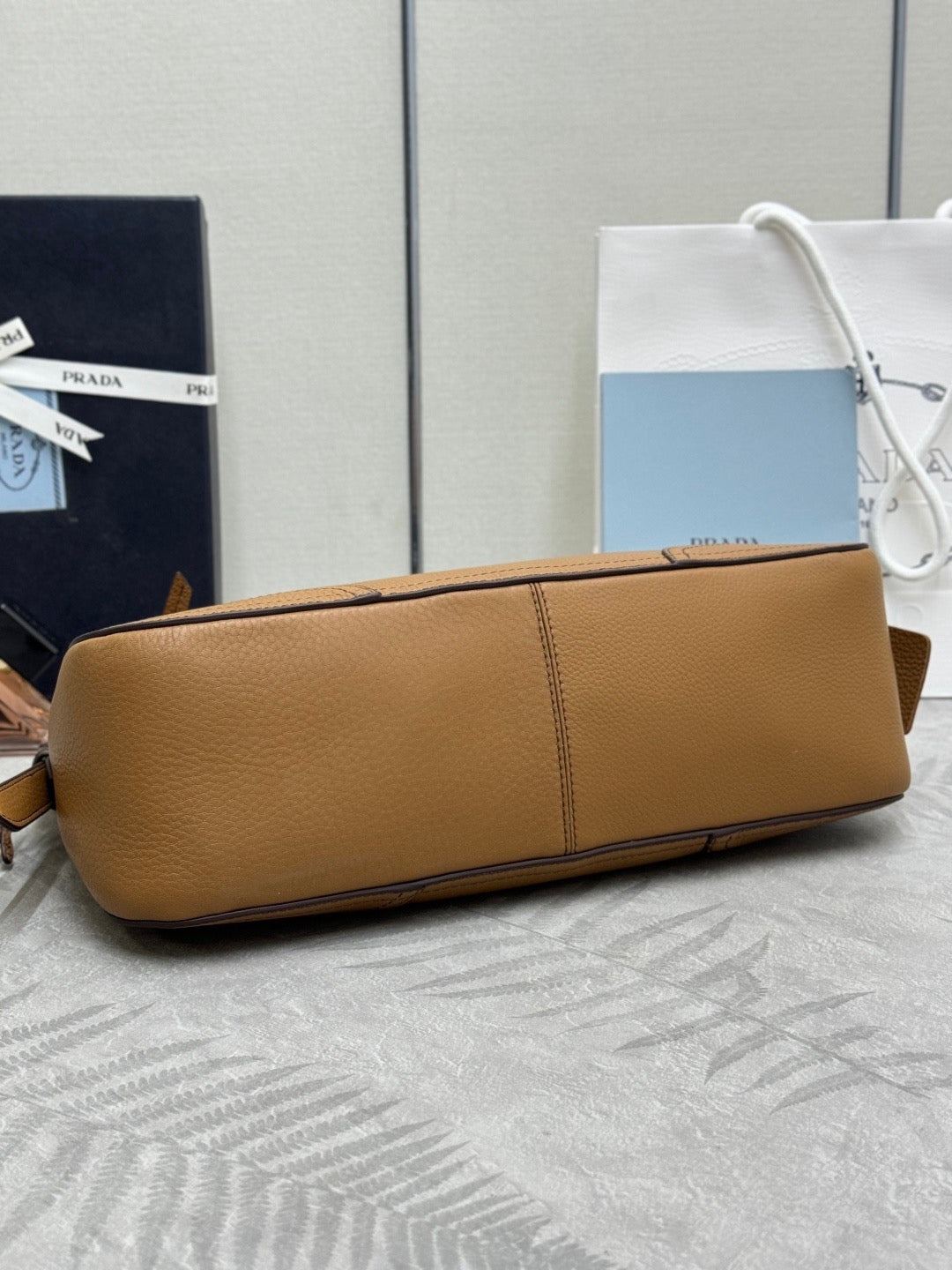 Prada 2026 Aimée Shoulder Bag 36cm Brown Leather
