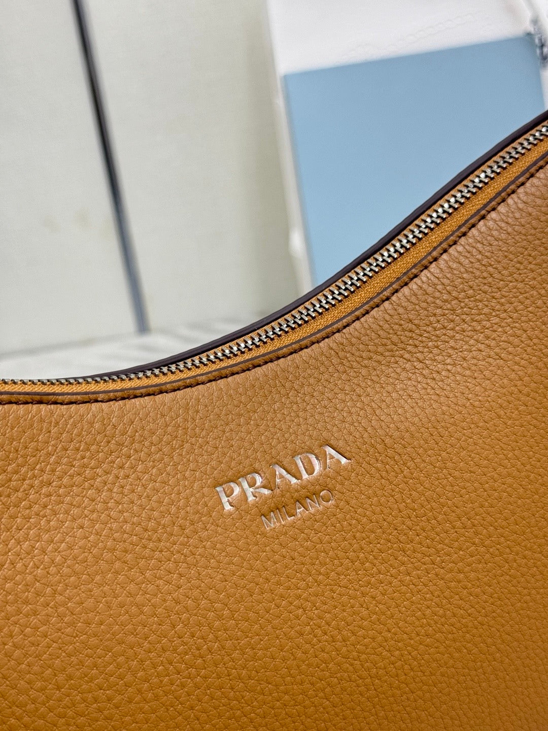 Prada 2026 Aimée Shoulder Bag 36cm Brown Leather