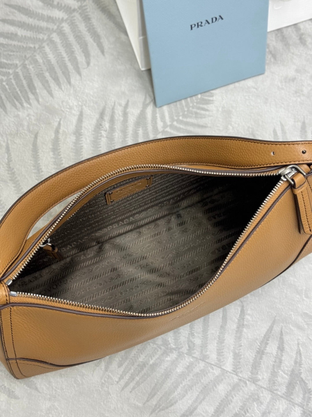 Prada 2026 Aimée Shoulder Bag 36cm Brown Leather