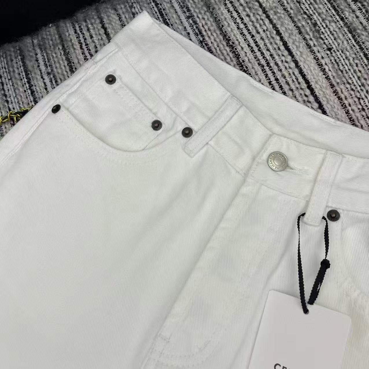 Celine 2026 Boyfriend Jeans 001 White Cotton