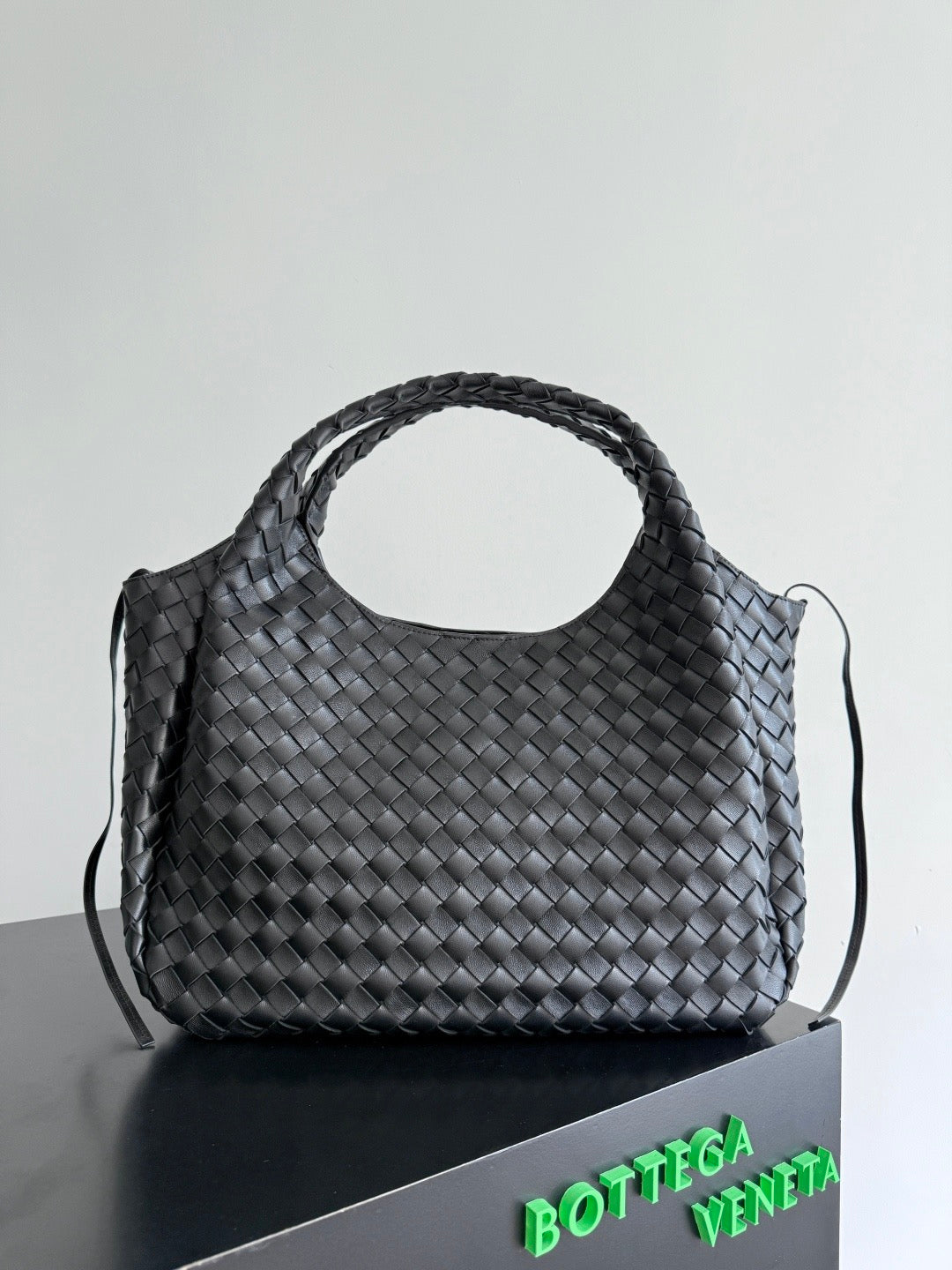 BV 2026 Campana Shoulder Bag 39cm Black Leather
