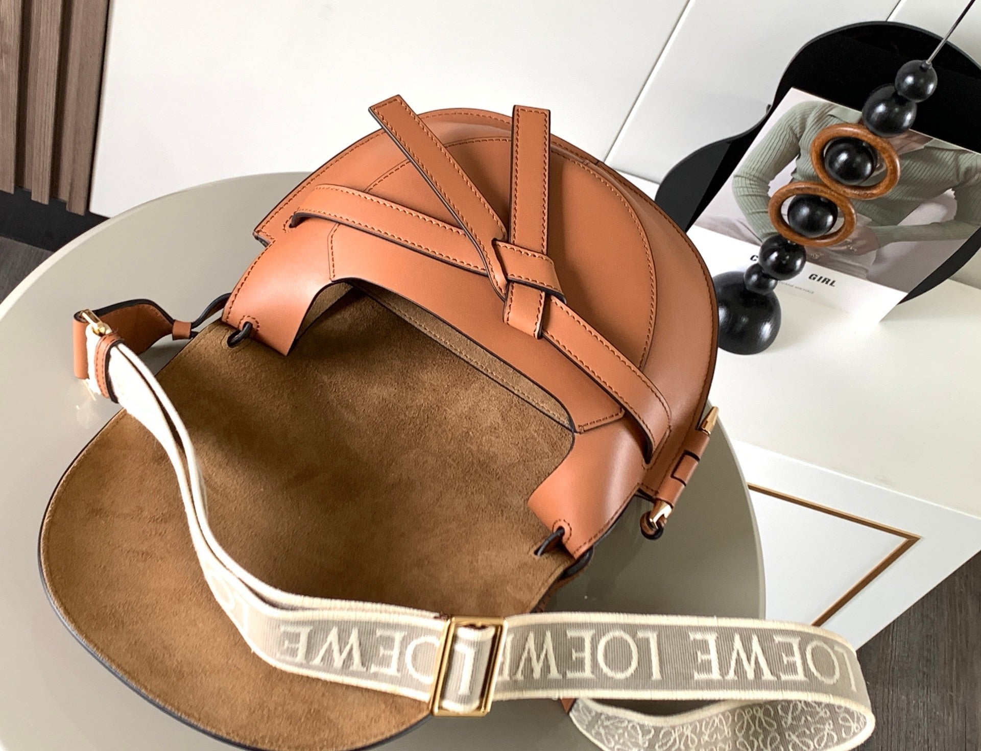 Loewe 2026 Gate Dual Bag 28cm Brown Calfskin