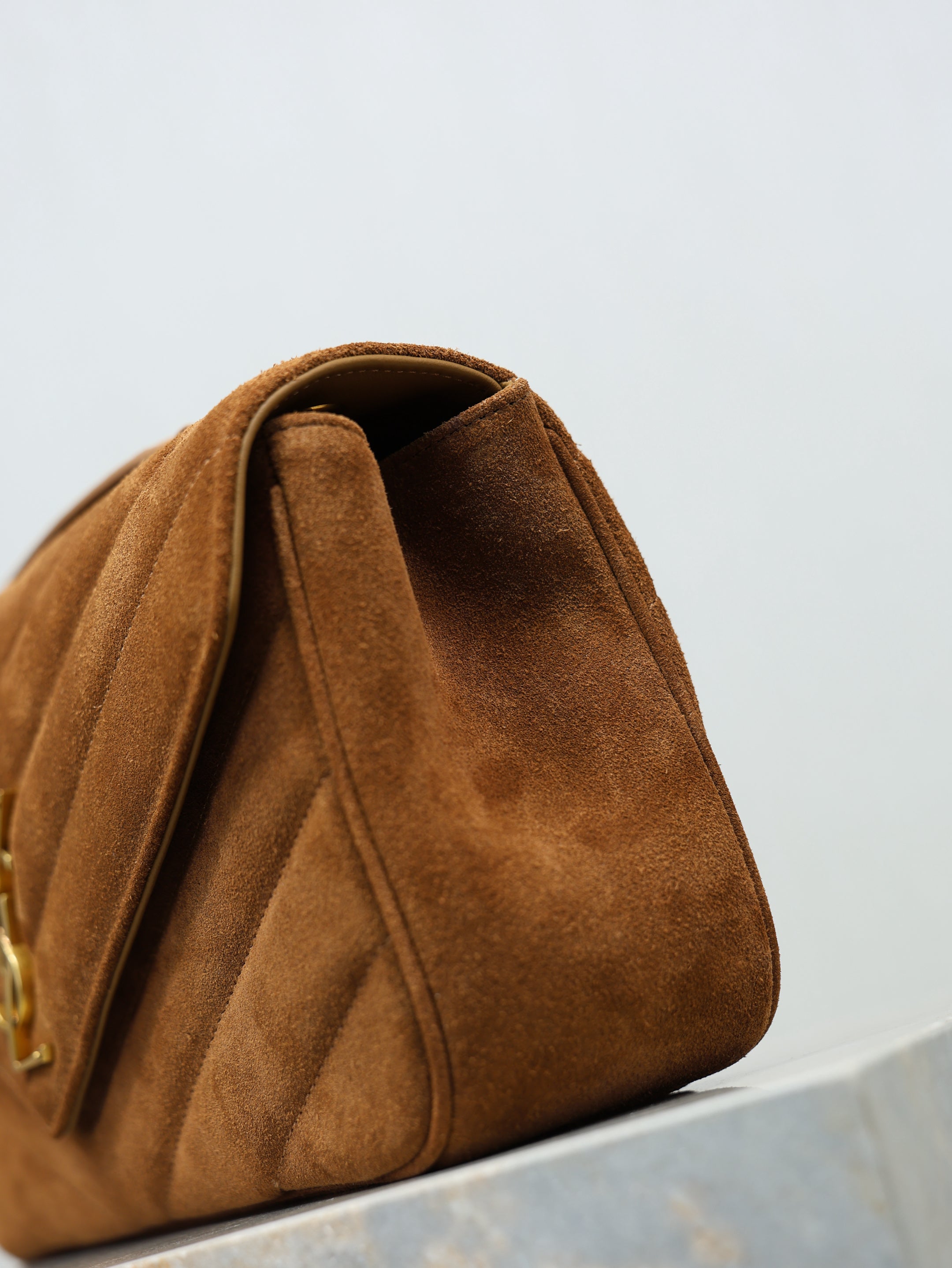 YSL 2026 Loulou Bag 29cm Caramel Suede Leather