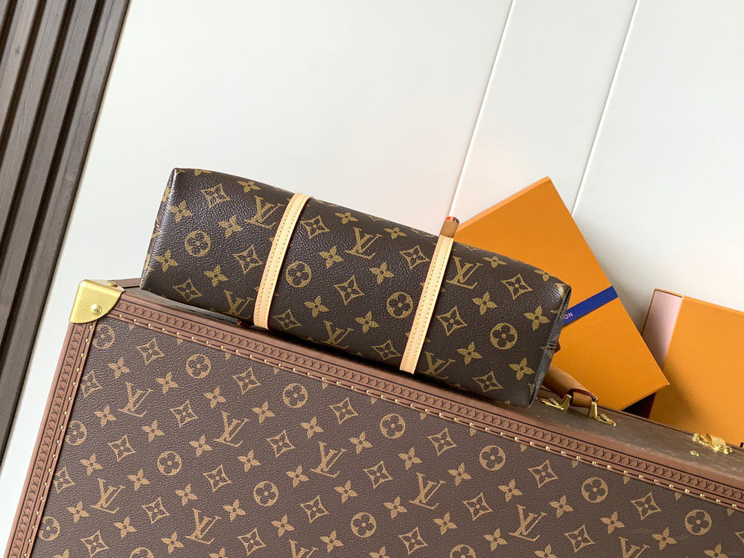 Louis Vuitton 2026 Squire East West Bag 30cm Brown Beige Canvas Leather