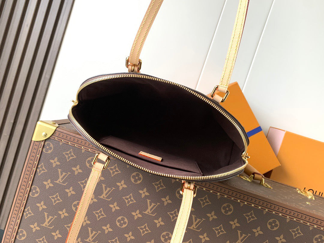 Louis Vuitton 2026 Squire East West Bag 30cm Brown Beige Canvas Leather