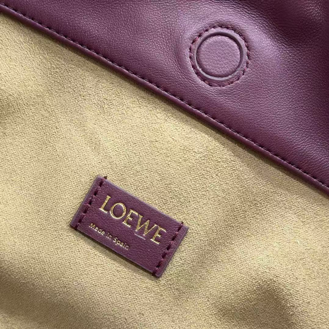 Loewe 2026 Flamenco Purse Bag 30cm Burgundy Nappa Leather