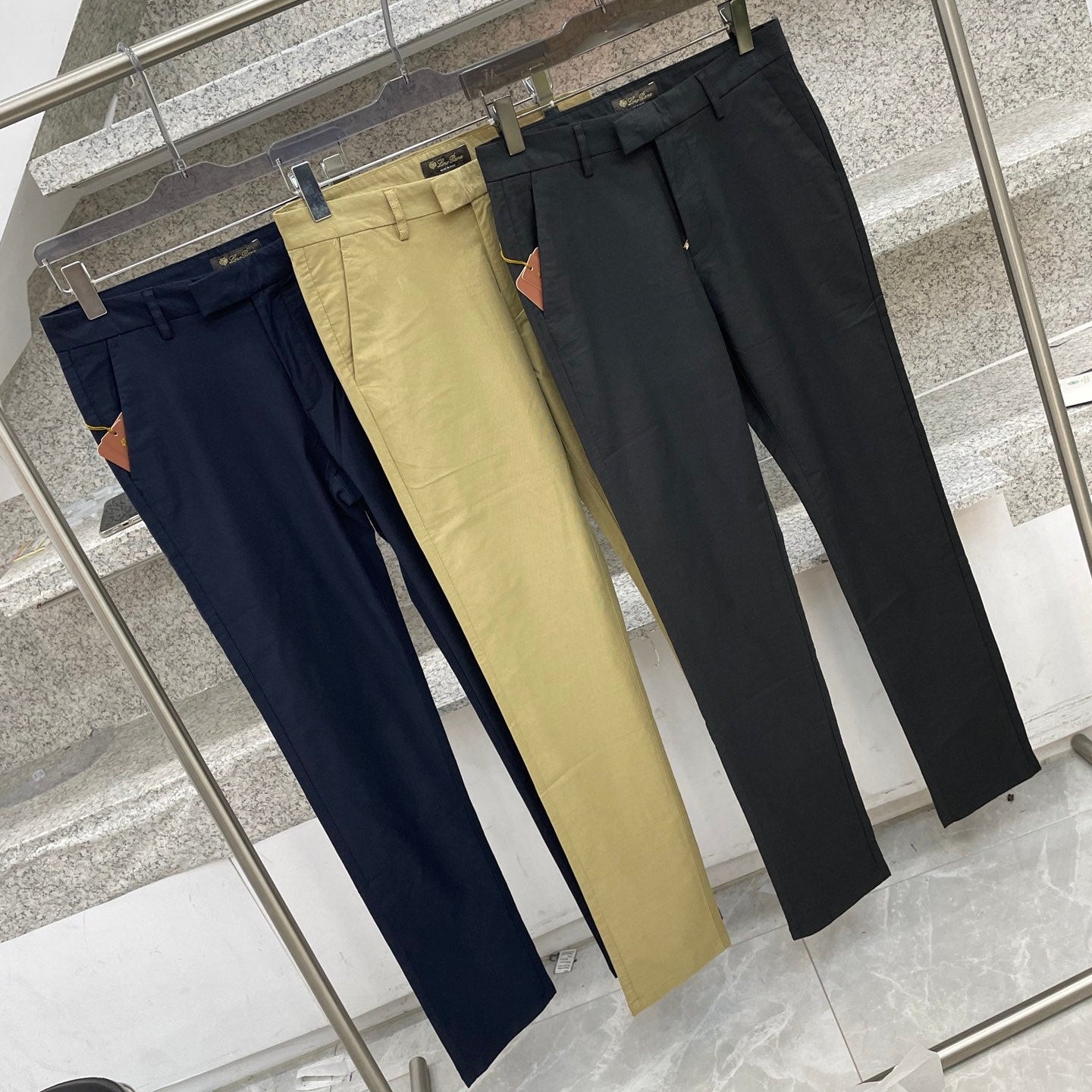Loro Piana 2026 Trouser Navy Blue Beige Black Cotton