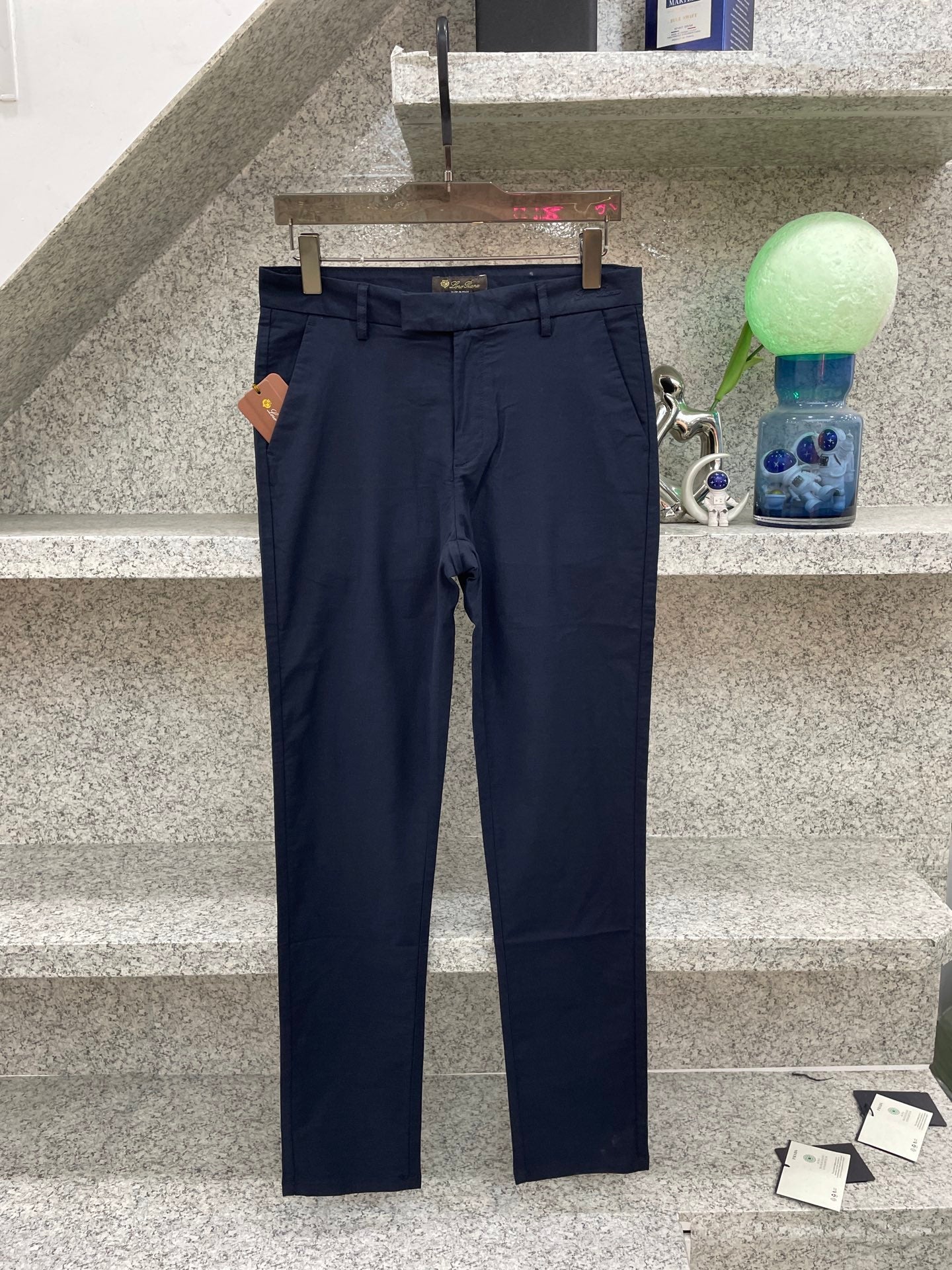 Loro Piana 2026 Trouser Navy Blue Beige Black Cotton