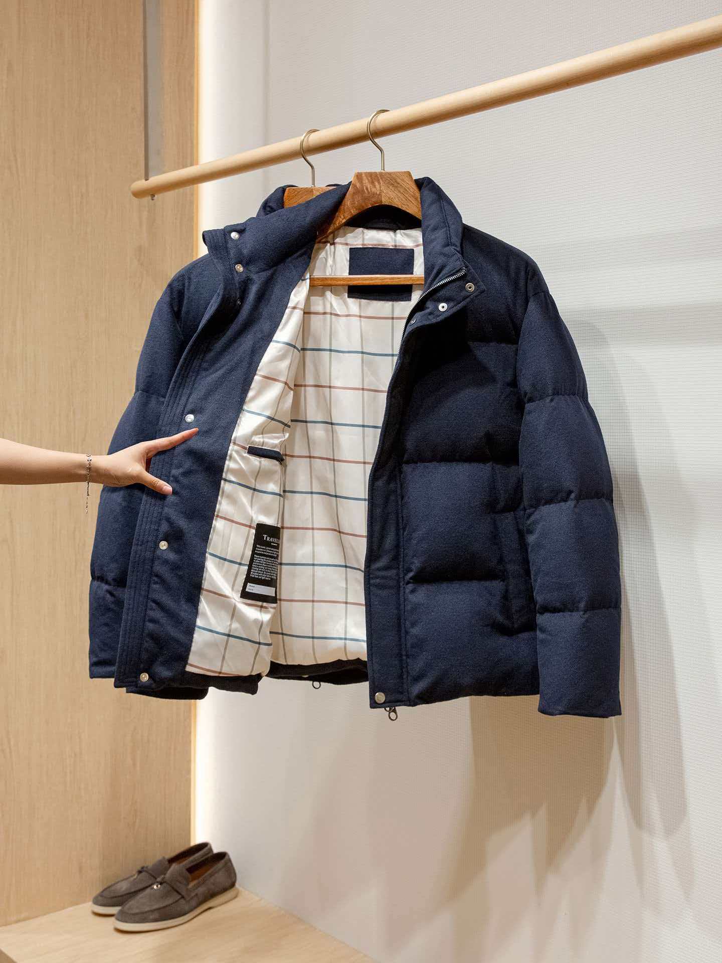 Loro Piana 2026 Giulio Quilted Navy Blue Cashmere Down Jacket