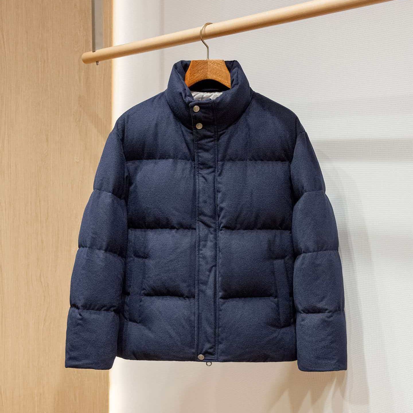 Loro Piana 2026 Giulio Quilted Navy Blue Cashmere Down Jacket