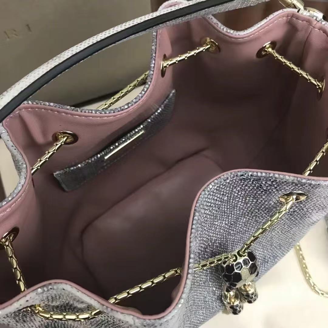 Bvlgari Serpenti Forever Small Bucket bag Grey Karung Leather