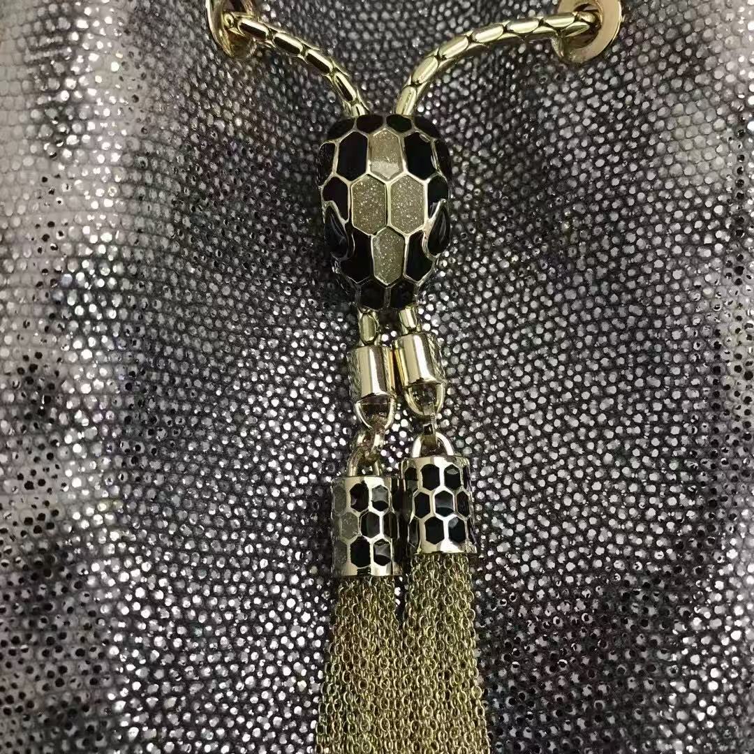 Bvlgari Serpenti Forever Small Bucket bag Grey Karung Leather