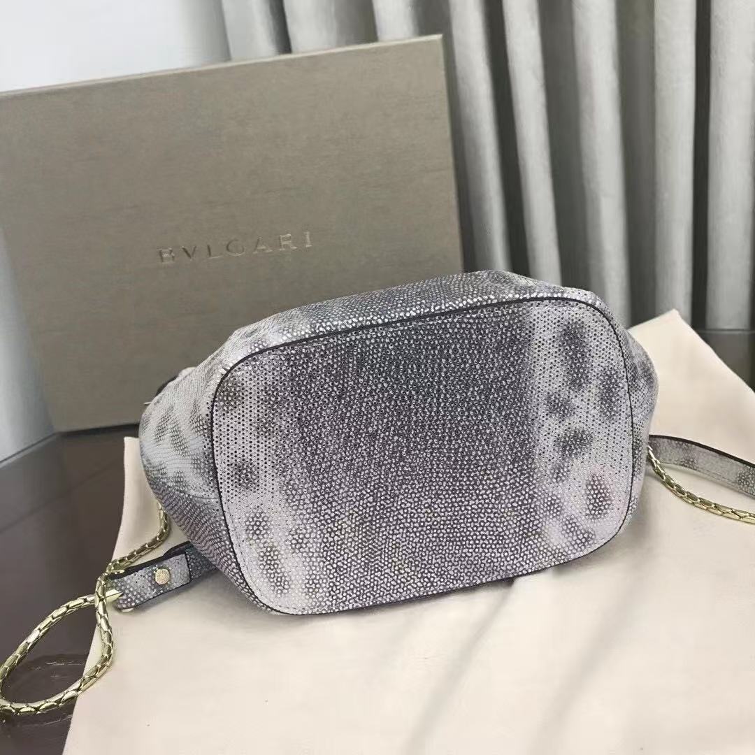 Bvlgari Serpenti Forever Small Bucket bag Grey Karung Leather