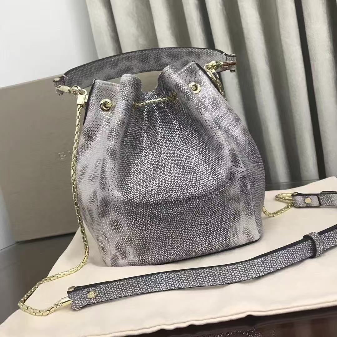 Bvlgari Serpenti Forever Small Bucket bag Grey Karung Leather