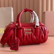 ARCADIE MATELASSE BAG 22 IN CERISE RED CALFSKIN GOLD HARDWARE