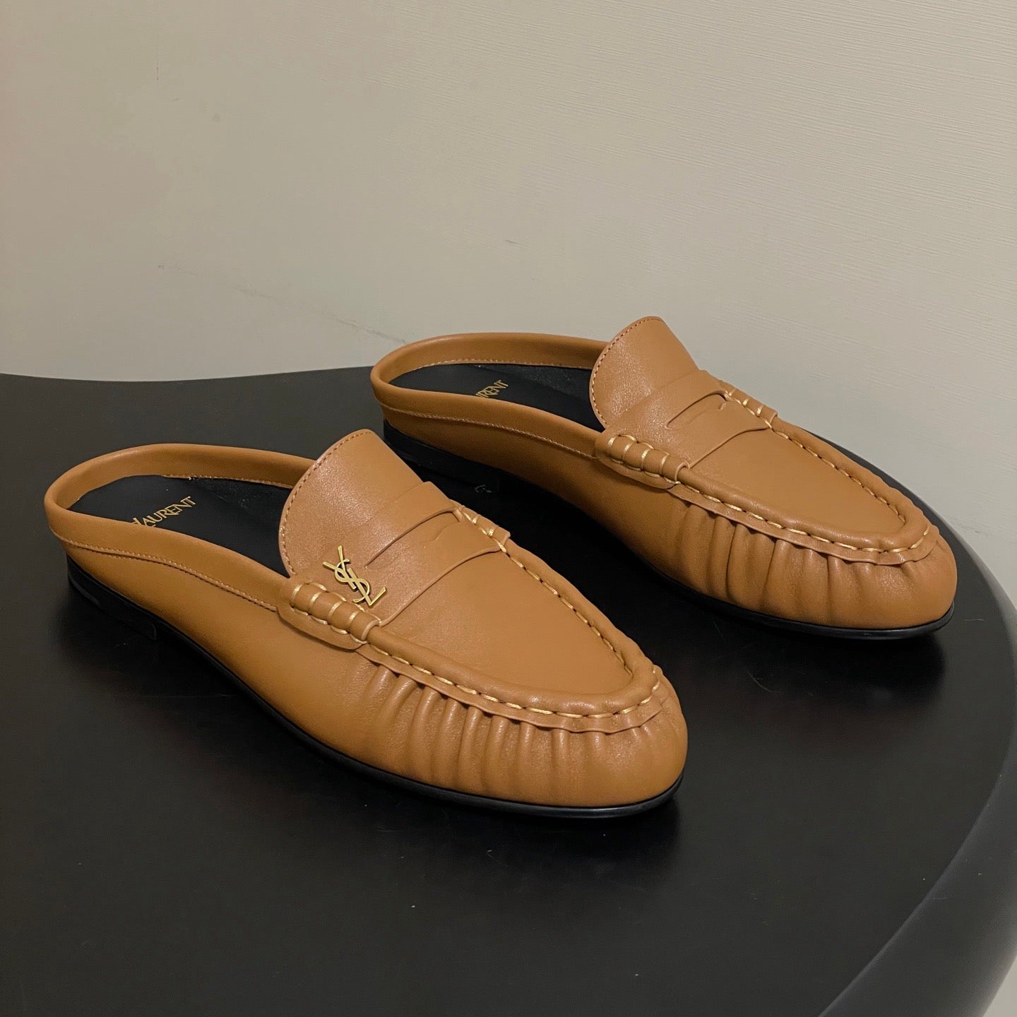 Saint Laurent 2026 Le Loafer Mules Brown Leather 624629