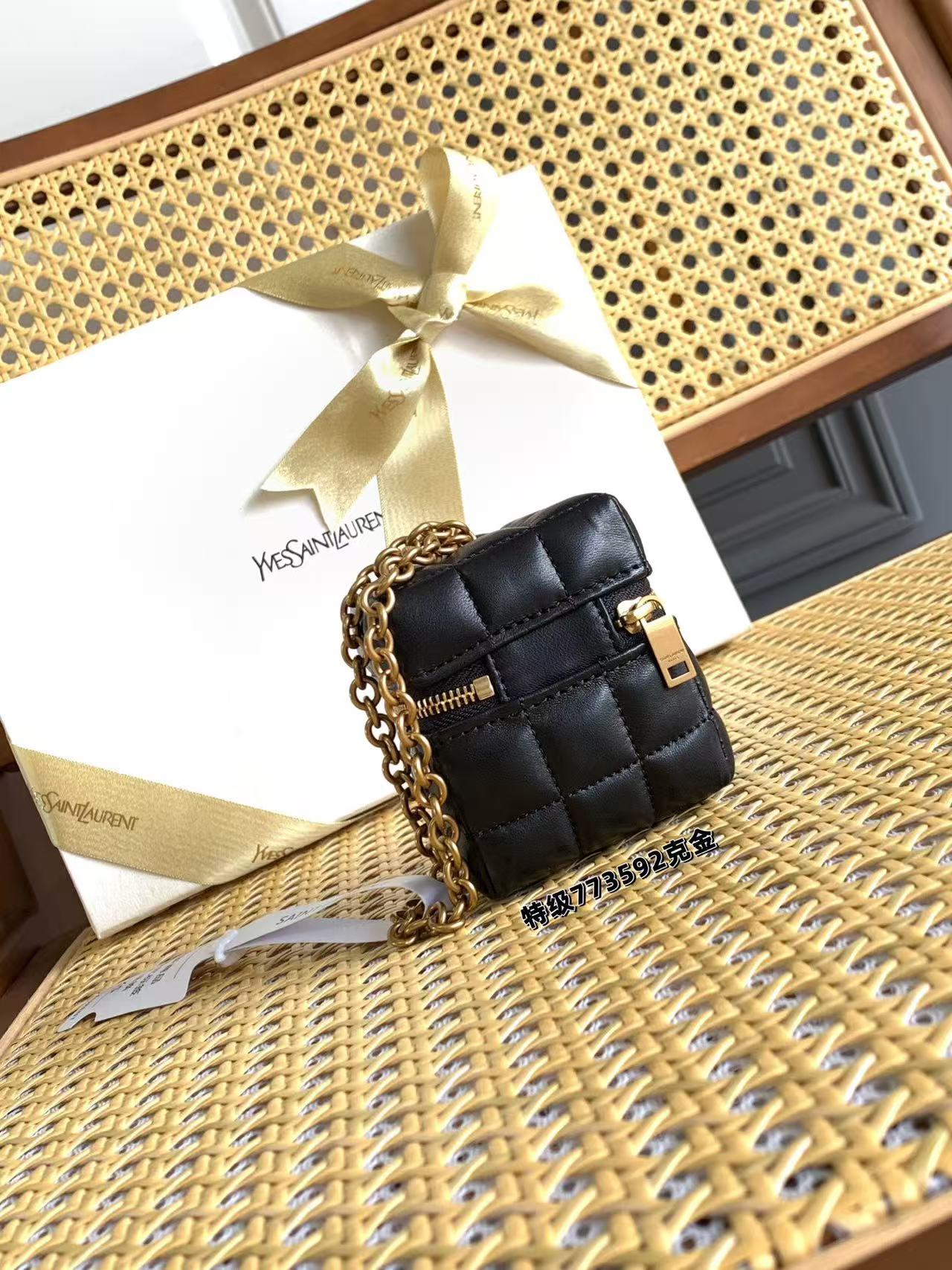 Saint Laurent Cassandre Matelasse Carré Mini Cube On Chain